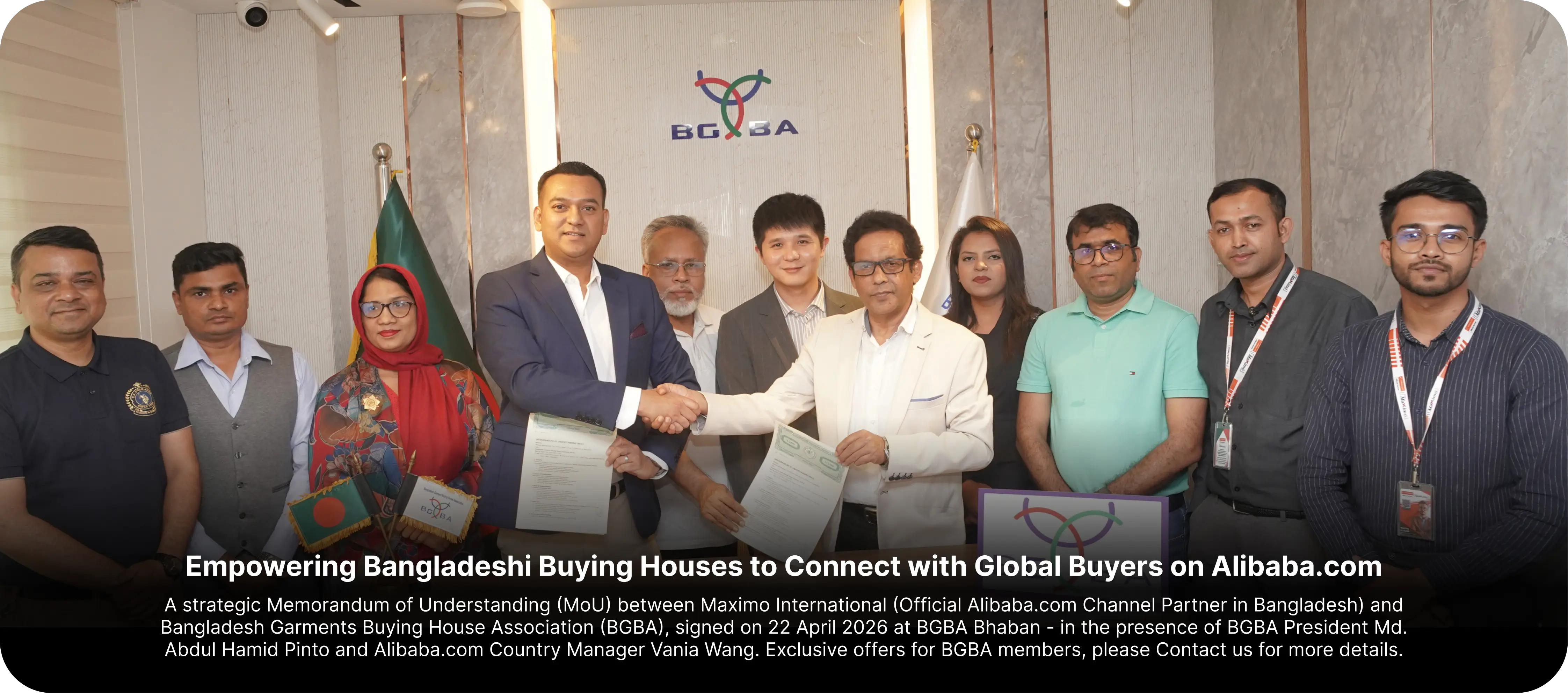 Maximo International and BGBA MoU signing ceremony